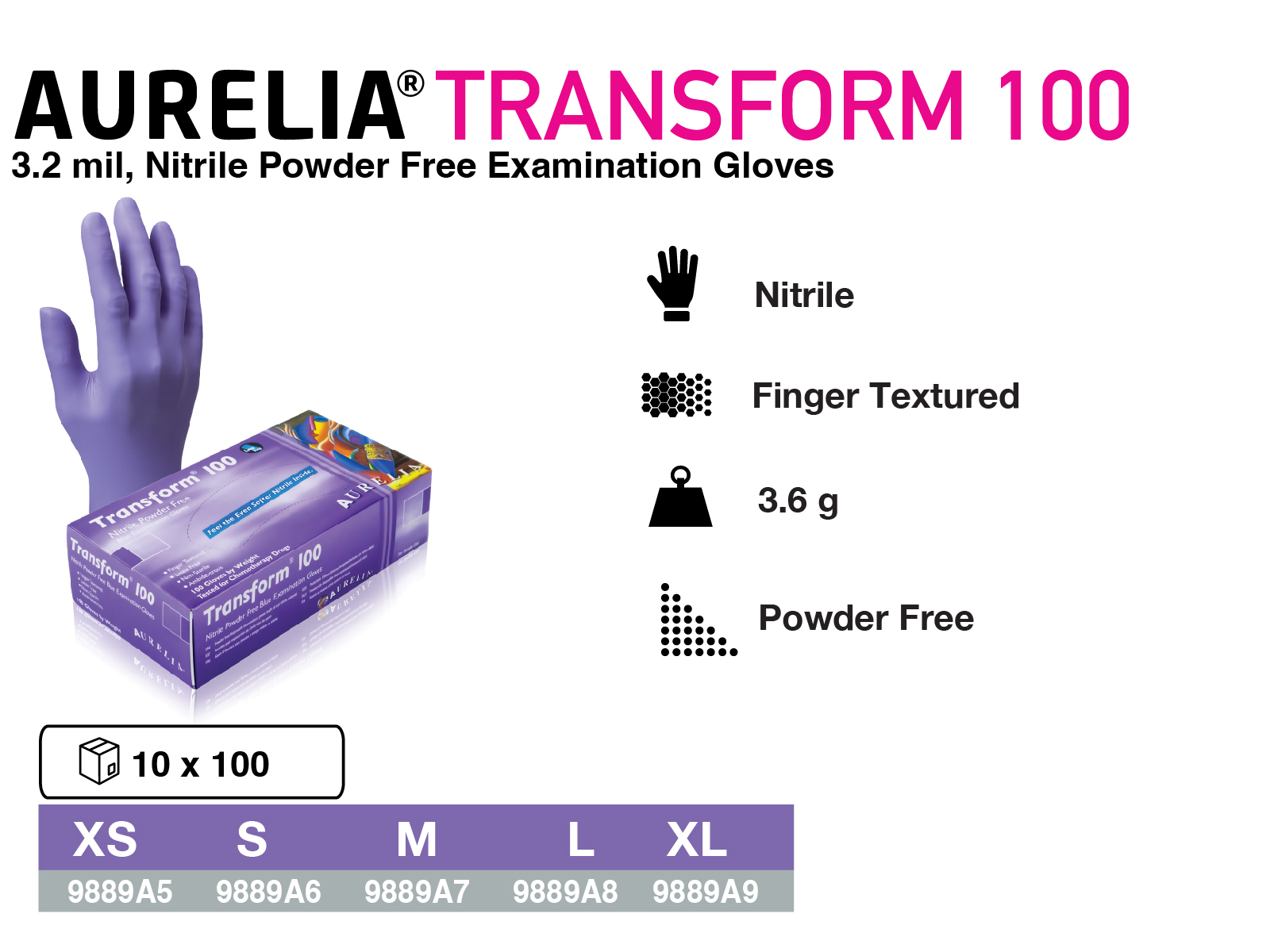 nitrile gloves box of 100; medical gloves; 